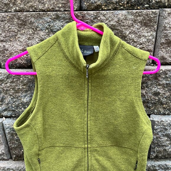 IBEX (made in USA) Carrie Vest - Lime Green- Size Small WOOL VGUC - Picture 2 of 10